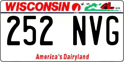 WI license plate 252NVG