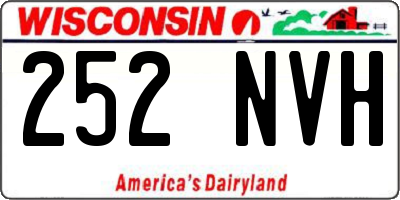 WI license plate 252NVH