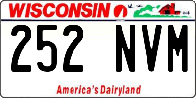 WI license plate 252NVM