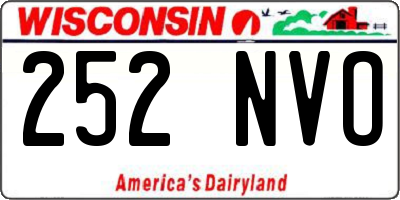 WI license plate 252NVO