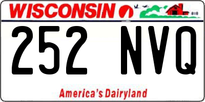 WI license plate 252NVQ