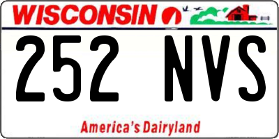 WI license plate 252NVS