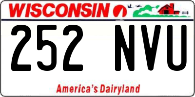 WI license plate 252NVU