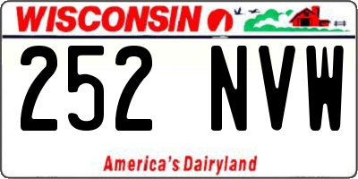 WI license plate 252NVW