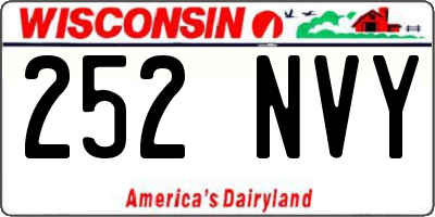 WI license plate 252NVY