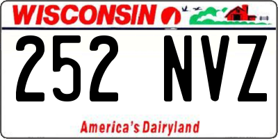 WI license plate 252NVZ