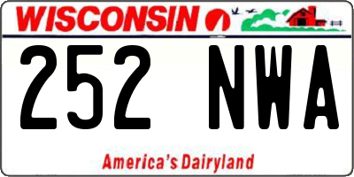 WI license plate 252NWA
