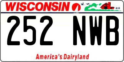 WI license plate 252NWB