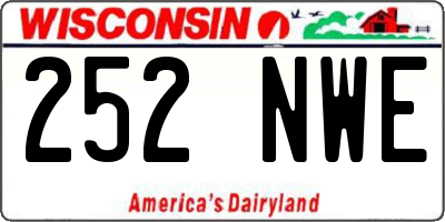 WI license plate 252NWE