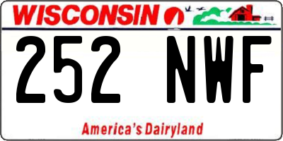 WI license plate 252NWF