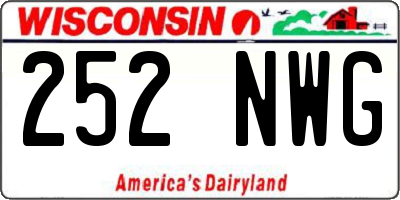 WI license plate 252NWG