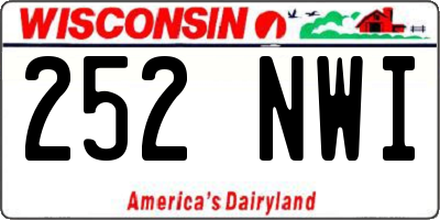 WI license plate 252NWI