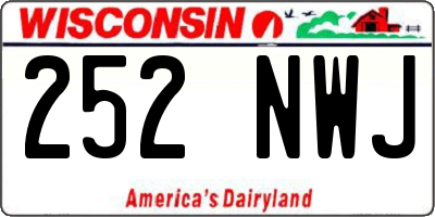 WI license plate 252NWJ