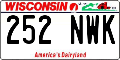WI license plate 252NWK
