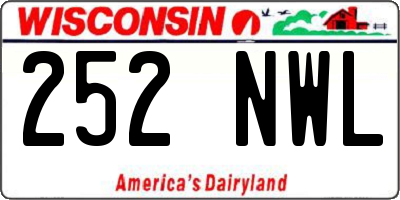 WI license plate 252NWL