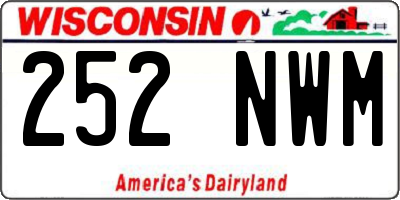 WI license plate 252NWM