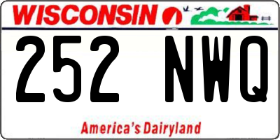 WI license plate 252NWQ