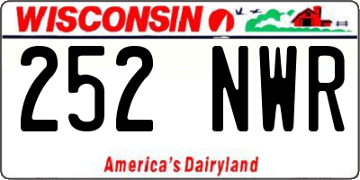 WI license plate 252NWR