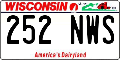 WI license plate 252NWS