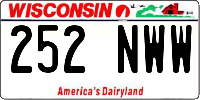 WI license plate 252NWW