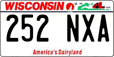 WI license plate 252NXA