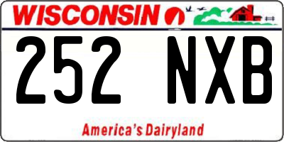 WI license plate 252NXB