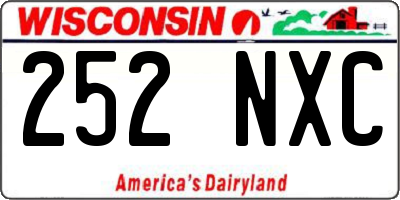 WI license plate 252NXC