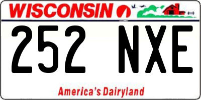 WI license plate 252NXE