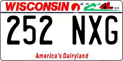 WI license plate 252NXG
