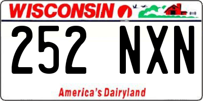 WI license plate 252NXN