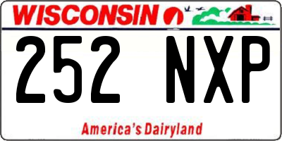 WI license plate 252NXP