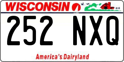 WI license plate 252NXQ