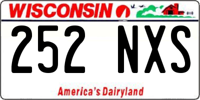 WI license plate 252NXS