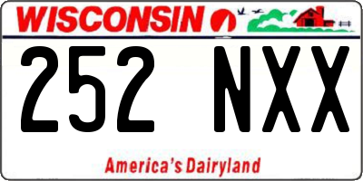WI license plate 252NXX
