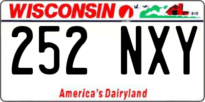 WI license plate 252NXY