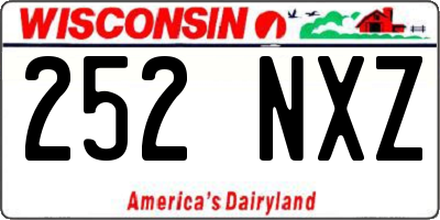 WI license plate 252NXZ