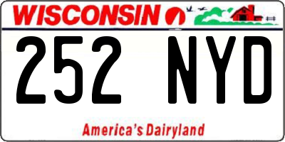 WI license plate 252NYD