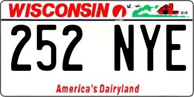 WI license plate 252NYE