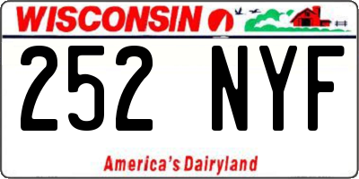 WI license plate 252NYF