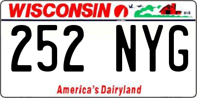 WI license plate 252NYG