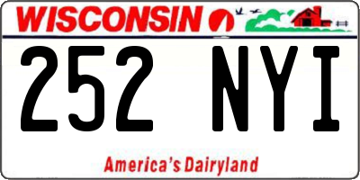 WI license plate 252NYI