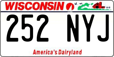 WI license plate 252NYJ