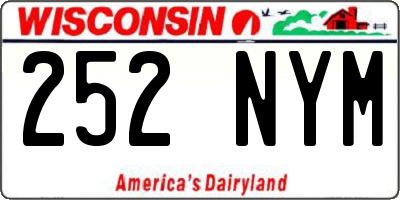 WI license plate 252NYM