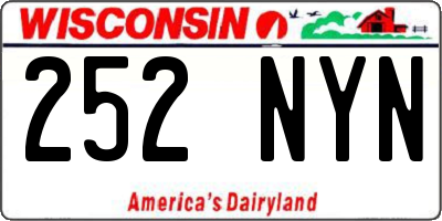 WI license plate 252NYN