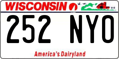 WI license plate 252NYO
