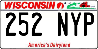 WI license plate 252NYP