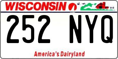 WI license plate 252NYQ