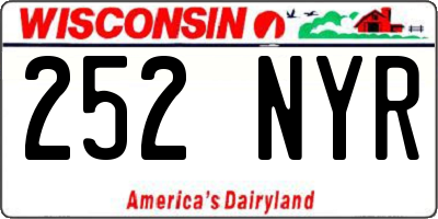 WI license plate 252NYR