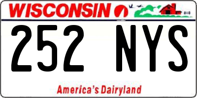 WI license plate 252NYS