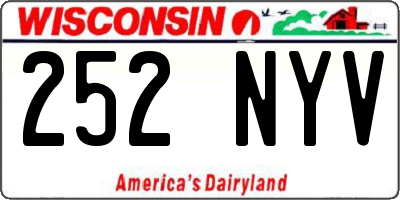 WI license plate 252NYV